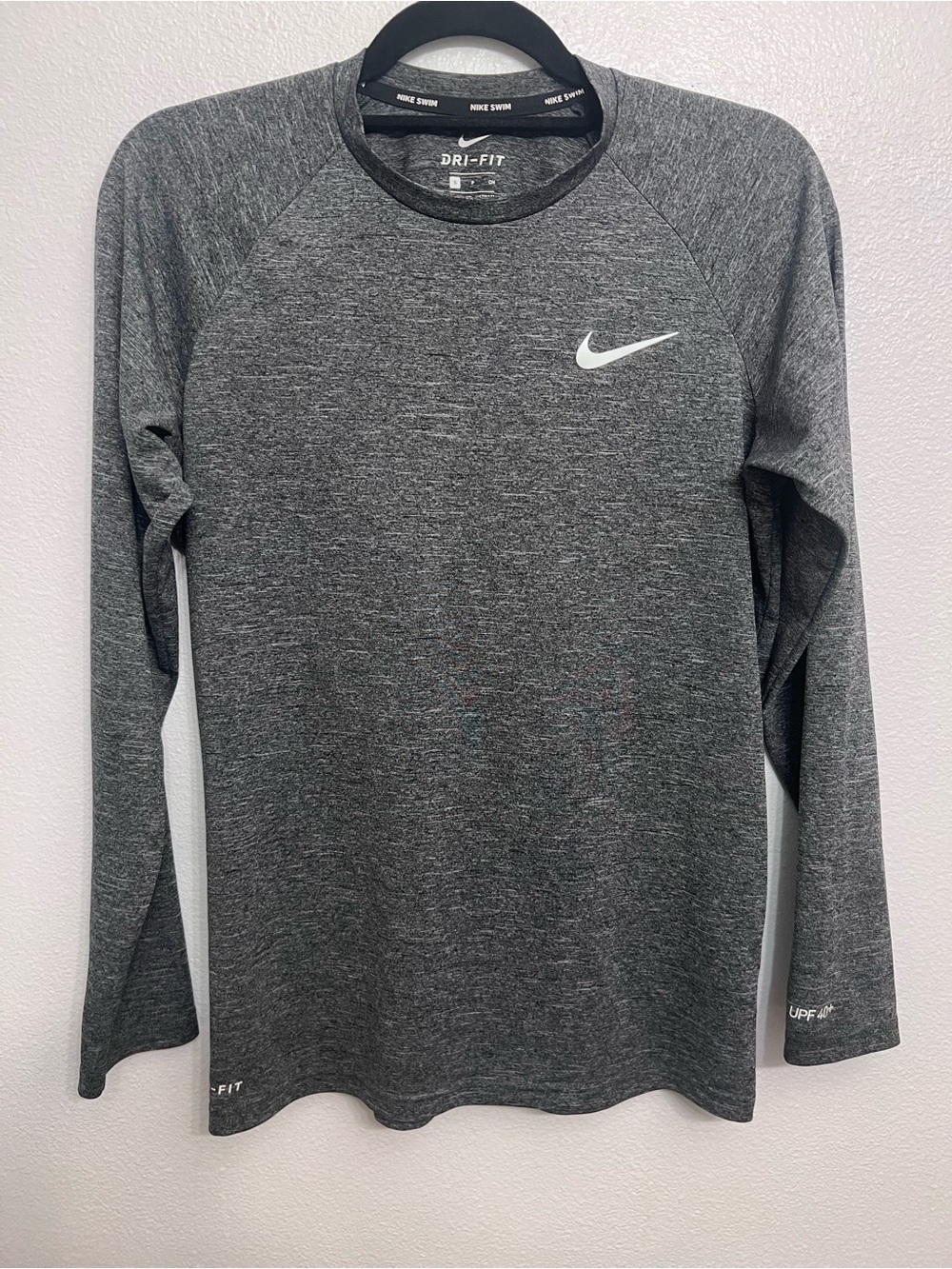 Nike Swim Dri-FIT Charcoal Gray Long Sleeve Rash Guard